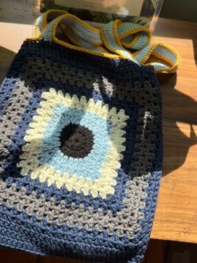 EVIL EYE CROCHET MARKET BAG